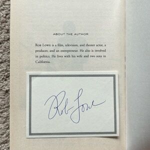 Autographed Rob Lowe book - “Stories I Only Tell My Friends”